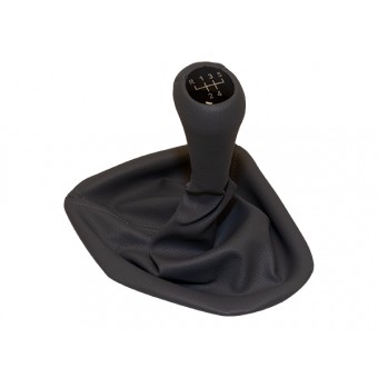 Topuzlu Vites Körüğü E39 -5 İleri- Man.Şanz; Gri Suni Deri